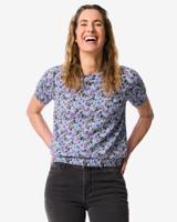 HEMA Damestrui Fally fijngebreid bloemen lichtblauw (lichtblauw)