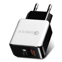 1USB QC 3 0 draad tekening Quick Charger EU plug (wit)