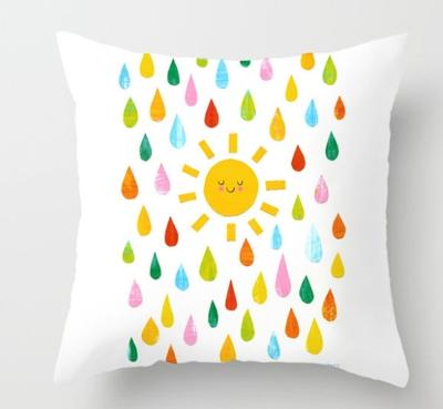 2 stuks 45x45cm geel gestreepte kussensloop geometrische gooien kussen kussensloop afdrukken Cushion kussen zaak slaapkamer Office grootte: 450 * 450