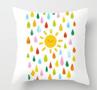 2 stuks 45x45cm geel gestreepte kussensloop geometrische gooien kussen kussensloop afdrukken Cushion kussen zaak slaapkamer Office grootte: 450 * 450