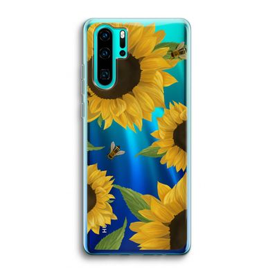 Sunflower and bees: Huawei P30 Pro Transparant Hoesje