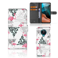 Xiaomi Poco F2 Pro Telefoonhoesje met Pasjes Flamingo Triangle - thumbnail