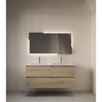 Badkamerspiegel Melite | 60x70 cm | Rechthoekig | Indirecte LED verlichting | Touch button | Met spiegelverwarming