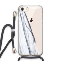 Gestreepte marmer: iPhone 8 Transparant Hoesje met koord
