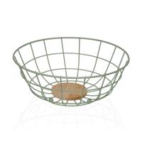 Fruitschaal Versa Groen 28 x 12 x 28 cm Hout Rubberwood Staal Ijzer