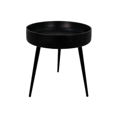 Bijzettafel Ventura Rond - 40x42-Zwart-Mango/Metaal Bijzettafel Ventura Rond - 40x42-Zwart-Mango/Metaal