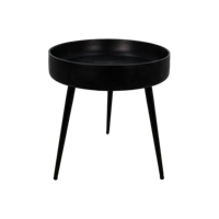 Bijzettafel Ventura Rond - 40x42-Zwart-Mango/Metaal