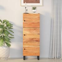Hoge kast met 3 deuren 40x33x110 cm massief acaciahout en ijzer