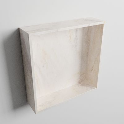 MONDIAZ EASY Nis 29,5x29,5cm in solid surface kleur Ostra. 1 vak geschikt voor in- of opbouw