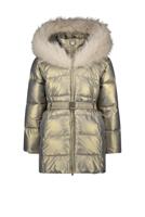 Le Chic Meisjes winterjas met capuchon en fur kraag - Bodette - Gorgeous grijs