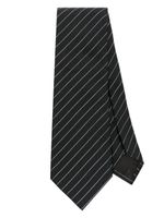 Giorgio Armani striped silk blend tie - Noir - thumbnail