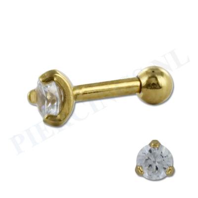 Helix goud kleur met kristal