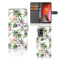 OnePlus Nord 2 5G Telefoonhoesje met Pasjes Flamingo Palms