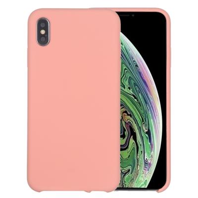 Four Corners Full Coverage Liquid Silicone Protective Case Back Cover for iPhone XS Max(Pink)