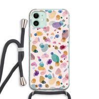 Terrazzo Memphis Pink: iPhone 11 Transparant Hoesje met koord