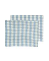 HEMA Placemats Katoen 35x45 Blauw Met Strepen - 2 Stuks (multi)