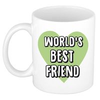 Bellatio Decorations Cadeau koffiemok voor beste vriend of vriendin - worlds best friend - 300 ml - feest mokken - thumbnail