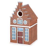 Esschert design vogelhuisje/nestkastje - steenrood - grachtenpand - trapgevel