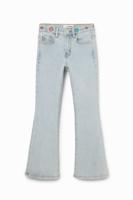 Flared jeans borduursels - BLUE - 9/10