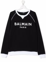 Balmain Kids sweat en coton à logo imprimé - Noir - thumbnail