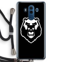 Angry Bear (black): Huawei Mate 10 Pro Transparant Hoesje met koord