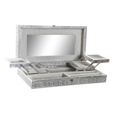 Juwelenkistje Home ESPRIT Zilverkleurig Natuurlijk Hout Aluminium 38 x 20 x 7,5 cm