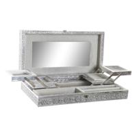 Juwelenkistje Home ESPRIT Zilverkleurig Natuurlijk Hout Aluminium 38 x 20 x 7,5 cm