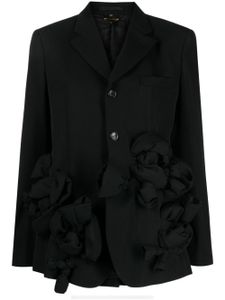 Comme Des Garçons blazer en laine à appliqué au col - Noir