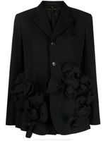 Comme Des Garçons blazer en laine à appliqué au col - Noir Comme Des Garçons blazer en laine à appliqué au col - Noir