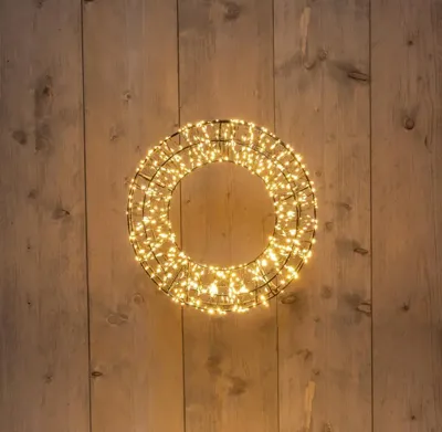 Anna&apos;s Collection LED krans metaal flash 1200 lampjes 36 x 8cm, classic warm