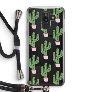 Cactus Lover: Samsung Galaxy J8 (2018) Transparant Hoesje met koord