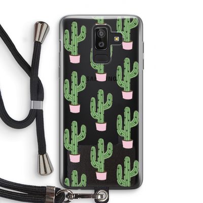 Cactus Lover: Samsung Galaxy J8 (2018) Transparant Hoesje met koord