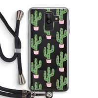 Cactus Lover: Samsung Galaxy J8 (2018) Transparant Hoesje met koord