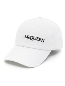 Alexander McQueen casquette en coton à logo brodé - Blanc