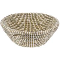 Fruitschaal/fruitmand Rattan - gevlochten riet - D32 x H12 cm - naturel - rond - opberg mandjes