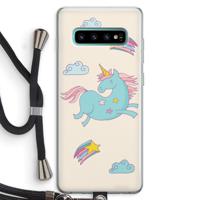 Vliegende eenhoorn: Samsung Galaxy S10 Plus Transparant Hoesje met koord