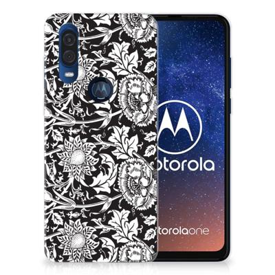 Motorola One Vision | TPU Case | Black Flowers Motorola One Vision | TPU Case | Black Flowers