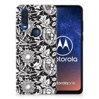 Motorola One Vision | TPU Case | Black Flowers