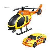 Ambulanceset met auto en helikopter
