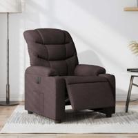 Fauteuil verstelbaar elektrisch stof donkerbruin