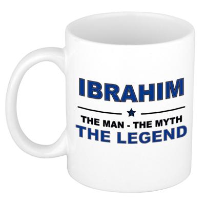 Ibrahim cadeau mok - man myth legend - naam koffiemok - 300 ml - collega - vaderdag Ibrahim cadeau mok - man myth legend - naam koffiemok - 300 ml - collega - vaderdag