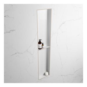Wandnis Solid Surface Easy | In- en opbouw | 30x90x8 cm | 2 vakken | Linen/Talc