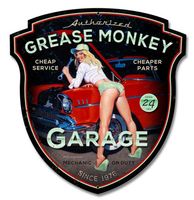 Authorized Grease Monkey Zwaar Metalen Bord - 41 x 38 cm - thumbnail