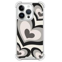 iPhone 14 Pro siliconen shockproof hoesje - Hart swirl zwart