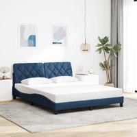 Bedframe zonder matras stof blauw 160x200 cm