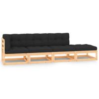 4-delige Loungeset massief grenenhout