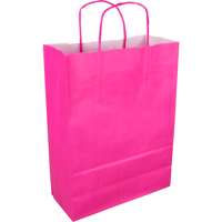 Tas | Kraftpapier | gedraaid papieren koord | 24x 11x33cm | draagtas | roze | 250 stuks