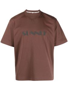 Sunnei t-shirt en coton à logo imprimé - Marron