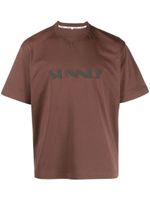 Sunnei t-shirt en coton à logo imprimé - Marron