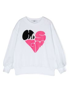 MSGM Kids sweat à logo imprimé - Blanc